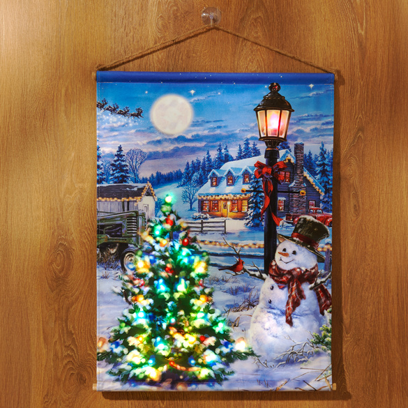 LED-Wandbehang "Schneemann"