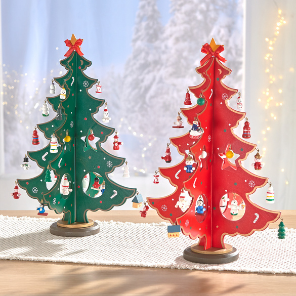 Holz-Weihnachtsbaum rot