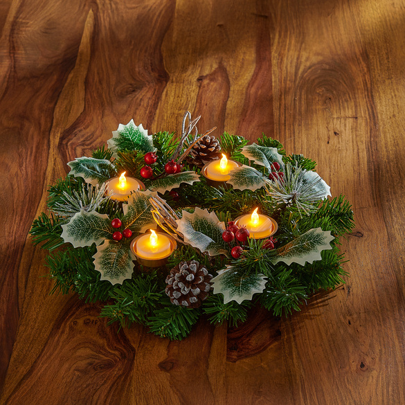 Adventskranz Ilex mit Zapfen & Beeren Eldo