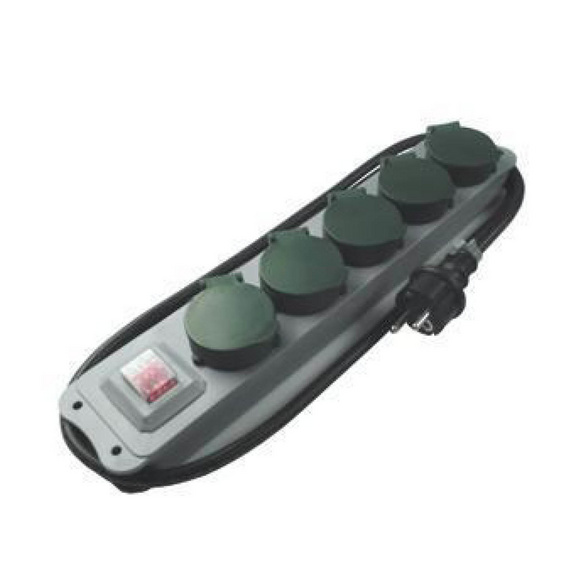 Steckdosenleiste 5-fach IP44 mit Deckel & Schalter REV RITTER