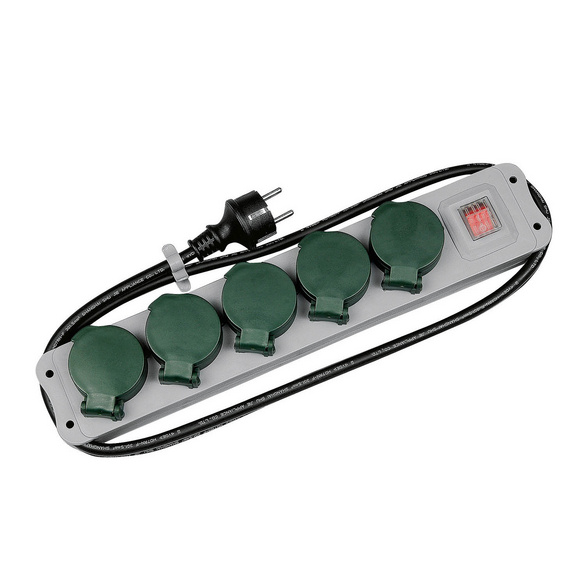 Steckdosenleiste 5-fach IP44 mit Deckel & Schalter REV RITTER