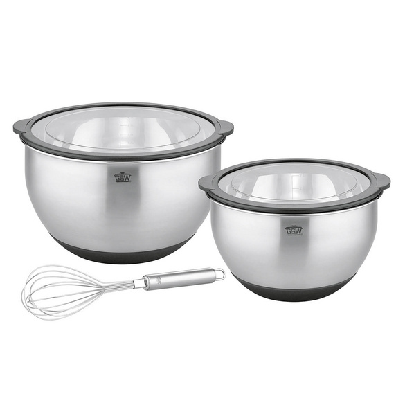 Schüssel-Set „Primo“ 5-tlg. mit Deckeln & Schneebesen GSW