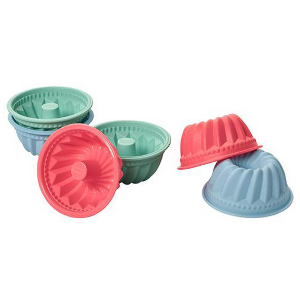 Mini-Gugelhupfformen „Pastell Mix“ 6-tlg. aus Silikon LURCH