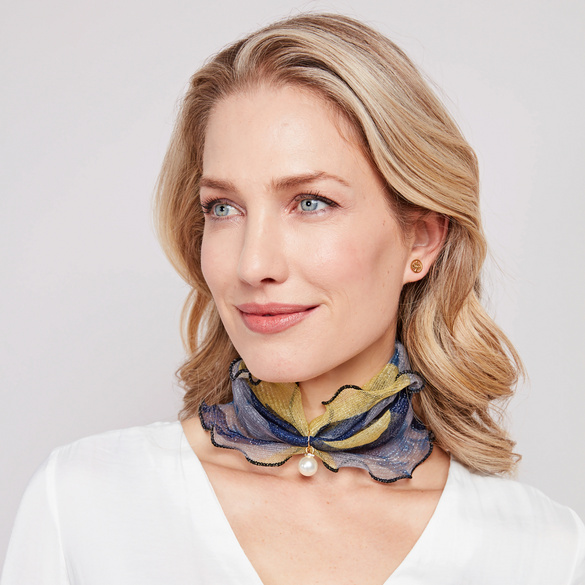 Halstuch mit Perle "Meer"