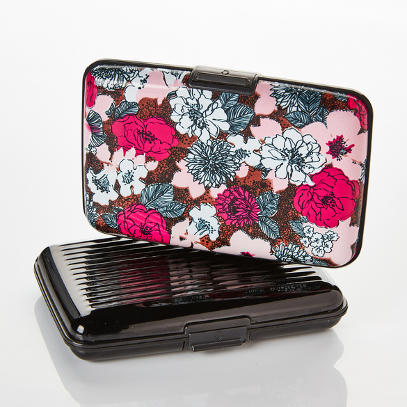 RFID-Kartenbörsen schwarz + floral 2er-Set