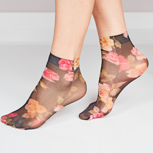Socken floral + hautfarben 2 Paar