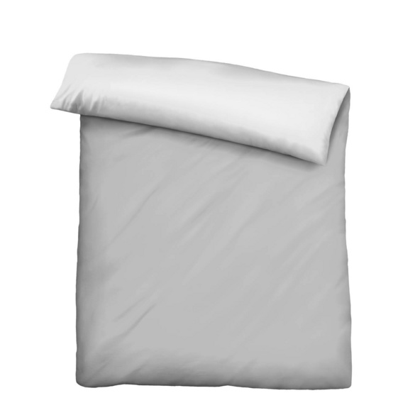 Castell Mikrofaser Bettwäsche uni sturmgrau, 1x 135x200 cm + 1x 80x80 cm