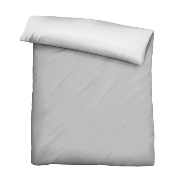 Castell Mikrofaser Bettwäsche uni sturmgrau, 1x 155x220 cm + 1x 80x80 cm