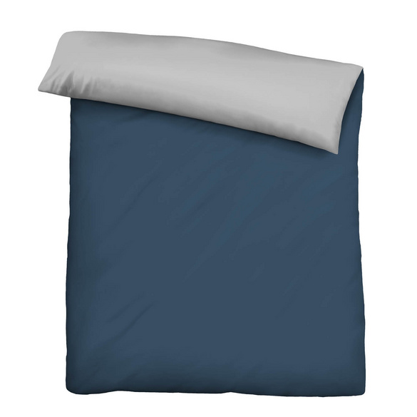 Castell Mikrofaser Bettwäsche uni marine, 1x 155x220 cm + 1x 80x80 cm
