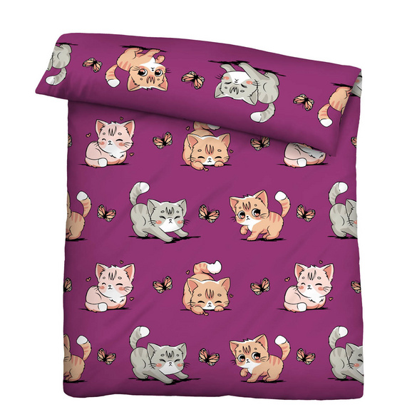 Castell Mikrofaser Bettwäsche Katze rost, 1x 135x200 cm + 1x 80x80 cm