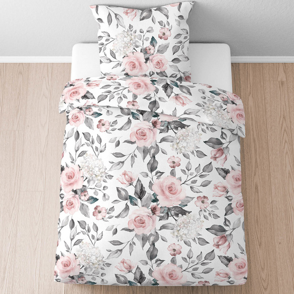 Castell Nicki Bettwäsche Rosen rose, 1x 135x200 cm + 1x 80x80 cm