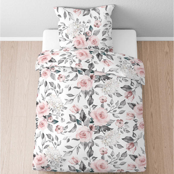Castell Nicki Bettwäsche Rosen rose, 1x 155x220 cm + 1x 80x80 cm
