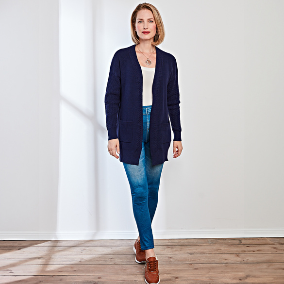 Cardigan Zopfmuster navy Amélie di Santi