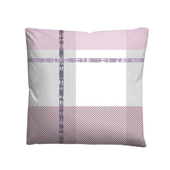Castell Nicki Bettwäsche Karo-Streifen-Mix viola, 1x 135x200 cm + 1x 80x80 cm
