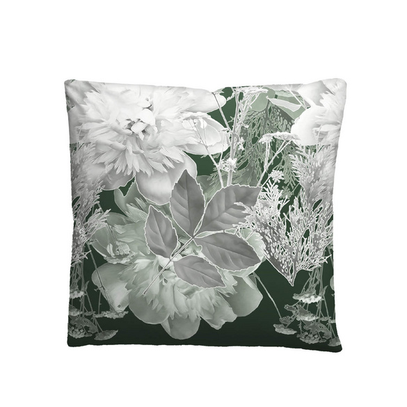 Castell Thermo-Fleece Bettwäsche Blume groß tanne, 1x 155x220 cm + 1x 80x80 cm