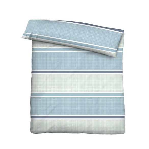 Castell Thermo-Fleece Bettwäsche Querbalken eisblau, 1x 135x200 cm + 1x 80x80 cm