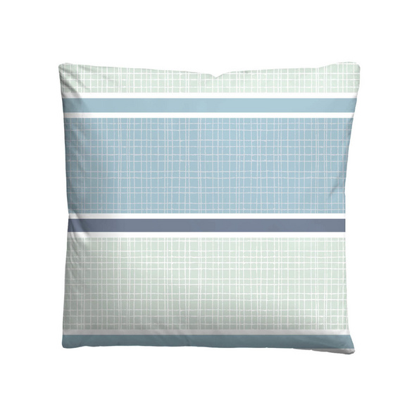 Castell Thermo-Fleece Bettwäsche Querbalken eisblau, 1x 135x200 cm + 1x 80x80 cm