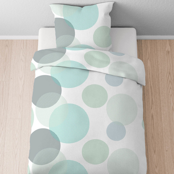 Castell Thermo-Fleece Bettwäsche Blasen mint, 1x 155x220 cm + 1x 80x80 cm