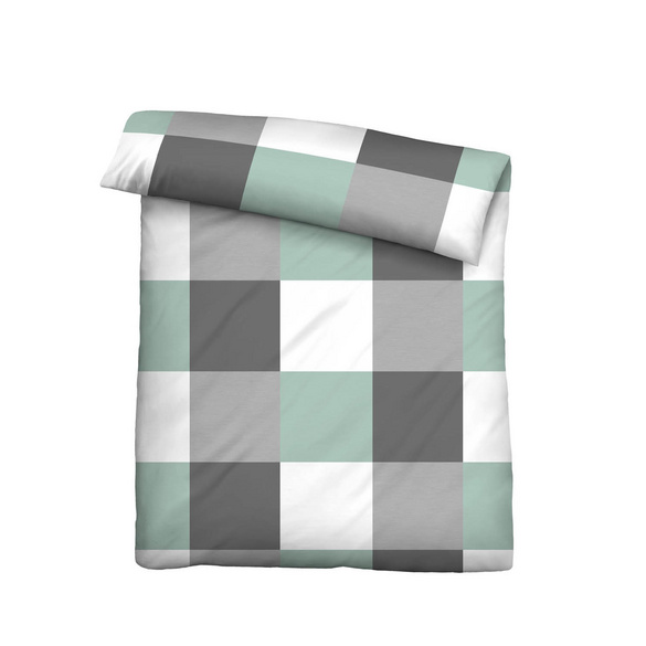 Castell Thermo-Fleece Bettwäsche karo mint, 1x 135x200 cm + 1x 80x80 cm