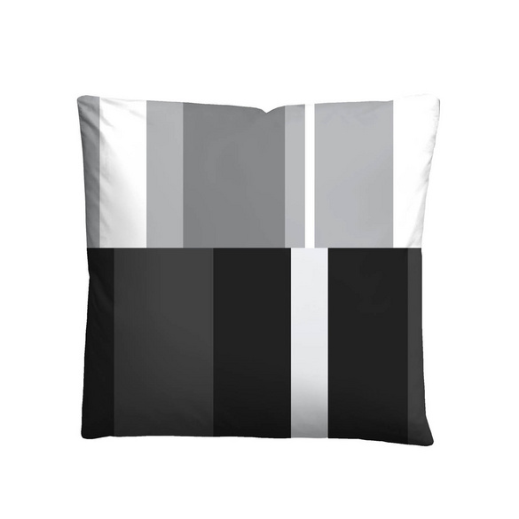 Castell Polycotton Renforce Bettwäsche Streifen schwarz, 1x 135x200 cm + 1x 80x80 cm
