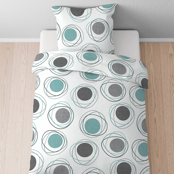 Castell Polycotton Renforce Bettwäsche Kringel silber/grau, 1x 135x200 cm + 1x 80x80 cm