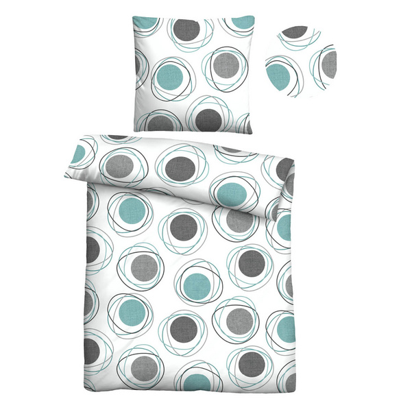Castell Polycotton Renforce Bettwäsche Kringel silber/grau, 1x 155x220 cm + 1x 80x80 cm