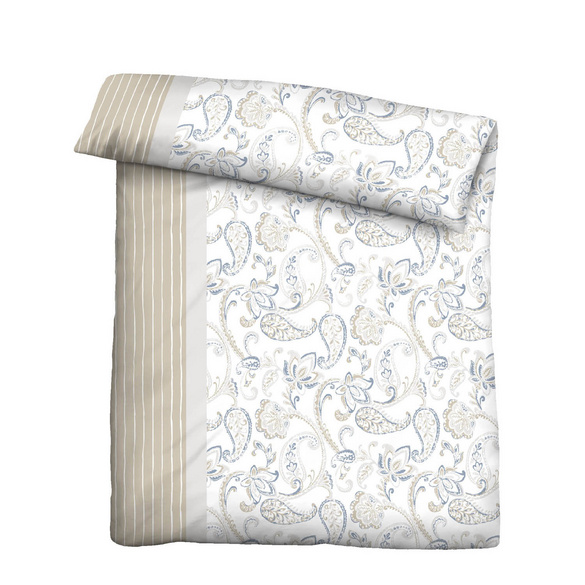 Castell Feinbiber Bettwäsche Paisley grau, 1x 135x200 cm + 1x 80x80 cm