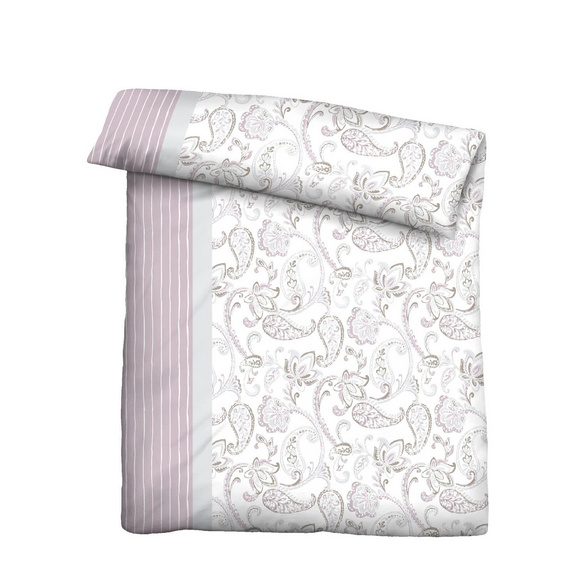Castell Feinbiber Bettwäsche Paisley viola, 1x 135x200 cm + 1x 80x80 cm