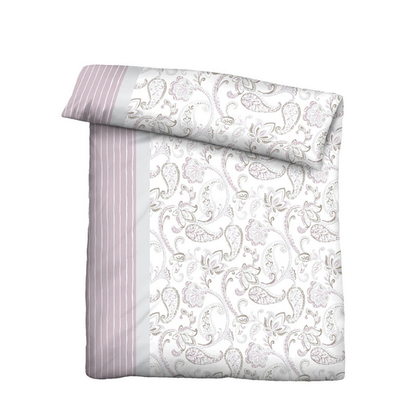 Castell Feinbiber Bettwäsche Paisley viola, 1x 155x220 cm + 1x 80x80 cm