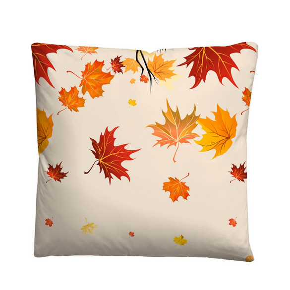 Castell Polycotton Biber Herbstblätter orange-rot, 1x 135x200 cm + 1x 80x80 cm