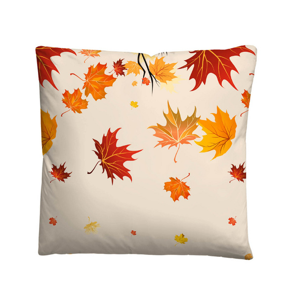 Castell Polycotton Biber Herbstblätter orange-rot, 1x 155x220 cm + 1x 80x80 cm