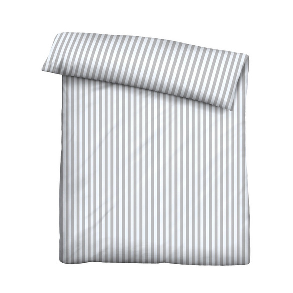 Castell Jersey Bettwäsche Längsstreifen grau, 1x 135x200 cm + 1x 80x80 cm