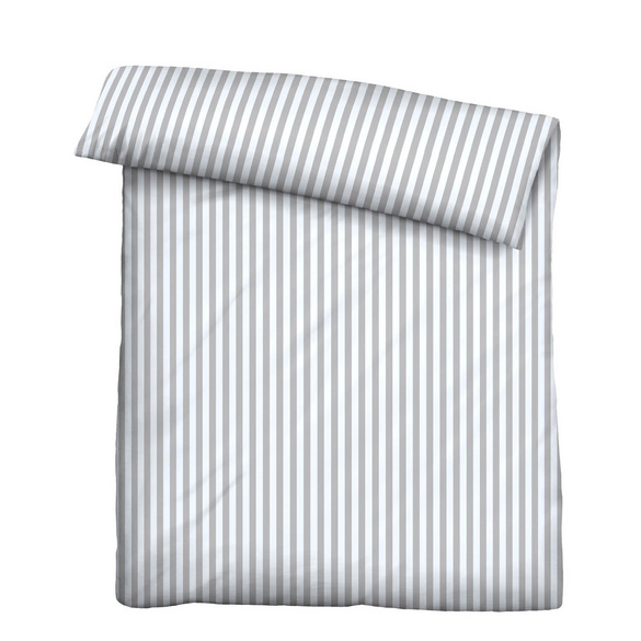 Castell Jersey Bettwäsche Längsstreifen grau, 1x 155x220 cm + 1x 80x80 cm