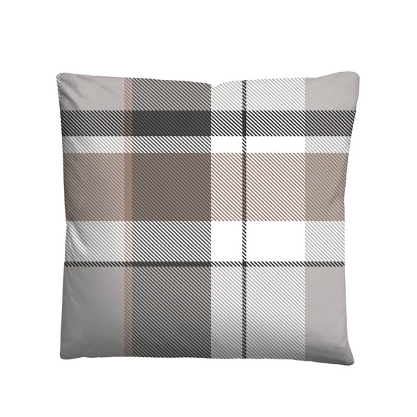 Castell Feinbiber Bettwäsche Karo groß taupe, 1x 155x220 cm + 1x 80x80 cm