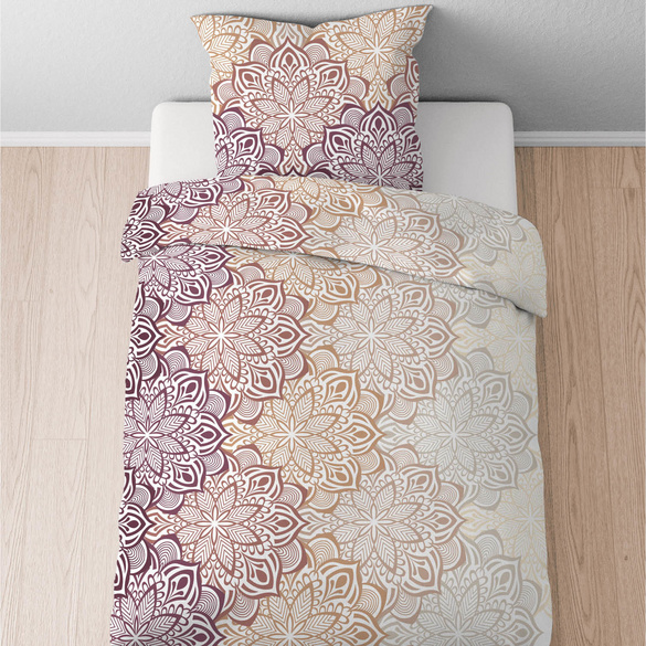 Castell Feinbiber Bettwäsche Mandala macchiato, 1x 135x200 cm + 1x 80x80 cm
