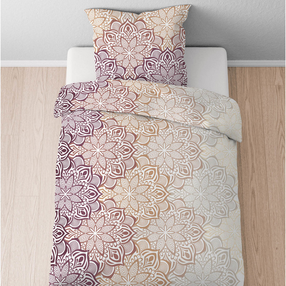 Castell Feinbiber Bettwäsche Mandala macchiato, 1x 155x220 cm + 1x 80x80 cm