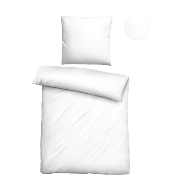 biberna Tencel Bettwäsche UNI weiß, 1x 155x220 cm + 1x 80x80 cm
