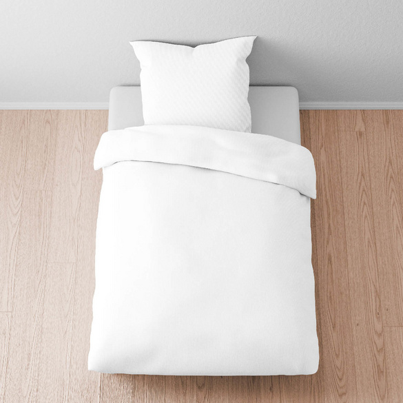 biberna Tencel Bettwäsche UNI weiß, 1x 155x220 cm + 1x 80x80 cm