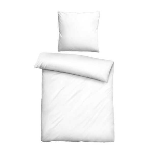 biberna Tencel Bettwäsche UNI weiß, 1x 155x220 cm + 1x 80x80 cm