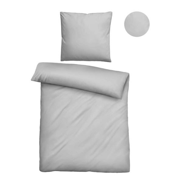 biberna Tencel Bettwäsche UNI  sturmgrau, 1x 155x220 cm + 1x 80x80 cm