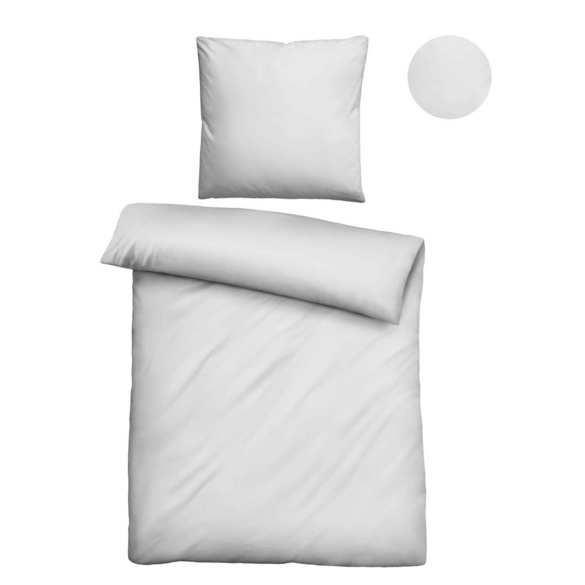 biberna Tencel Bettwäsche UNI  silber/grau, 1x 155x220 cm + 1x 80x80 cm