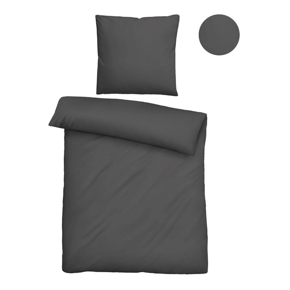 biberna Tencel Bettwäsche UNI  titanium, 1x 135x200 cm + 1x 80x80 cm