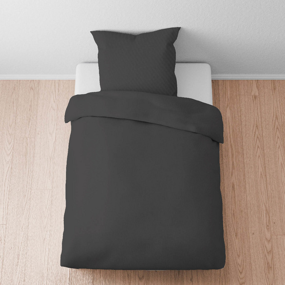 biberna Tencel Bettwäsche UNI  titanium, 1x 135x200 cm + 1x 80x80 cm