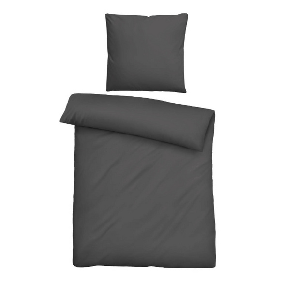 biberna Tencel Bettwäsche UNI  titanium, 1x 135x200 cm + 1x 80x80 cm