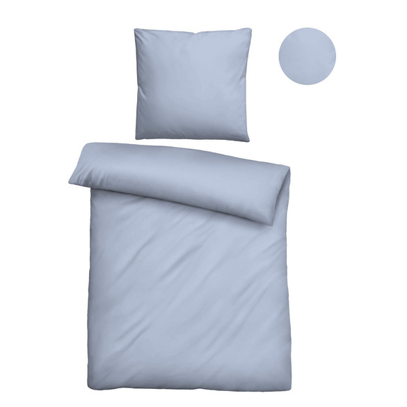 biberna Tencel Bettwäsche UNI  eisblau, 1x 155x220 cm + 1x 80x80 cm