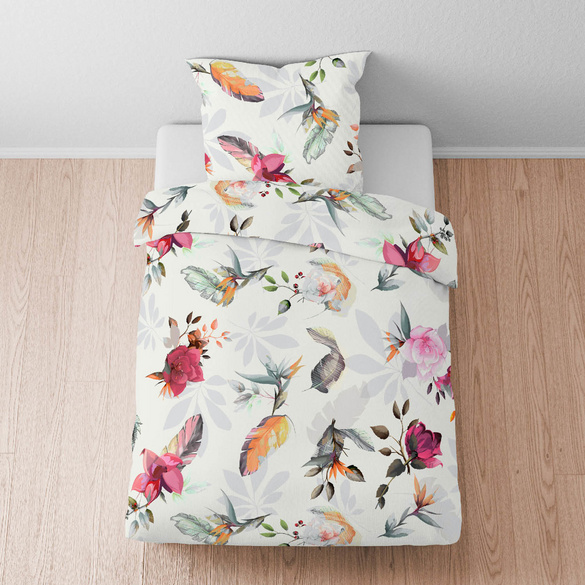 biberna Tencel Bettwäsche Frühling , 1x 135x200 cm + 1x 80x80 cm