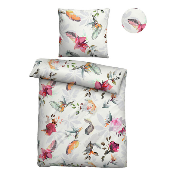 biberna Tencel Bettwäsche Frühling , 1x 155x220 cm + 1x 80x80 cm