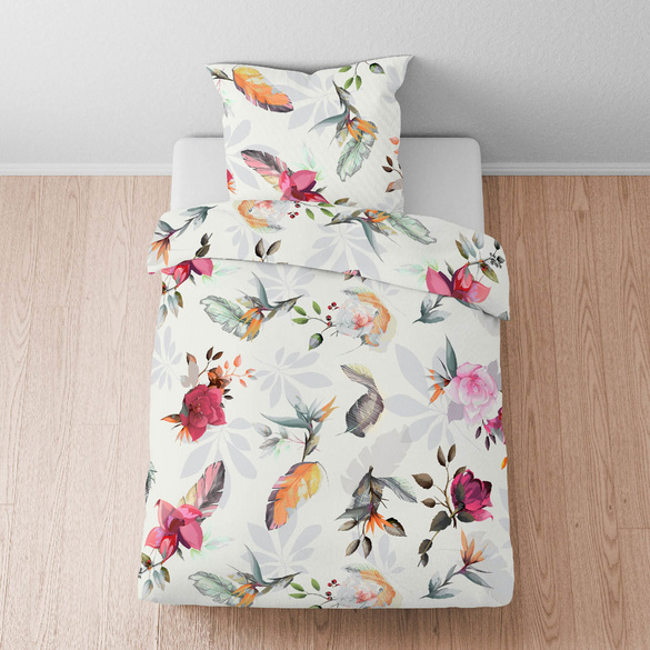 biberna Tencel Bettwäsche Frühling , 1x 155x220 cm + 1x 80x80 cm
