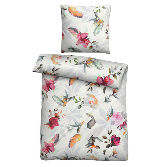 biberna Tencel Bettwäsche Frühling , 1x 155x220 cm + 1x 80x80 cm