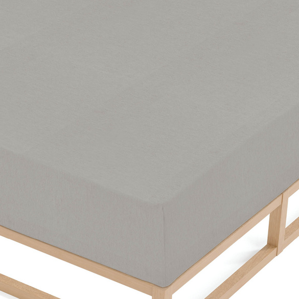 biberna Spannbetttuch Melange uni sturmgrau, 1x 90x190 cm - 100x200 cm